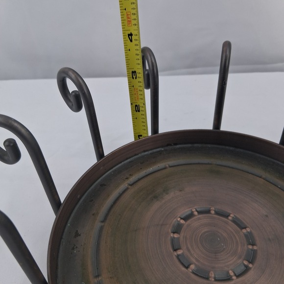 Partylite Wrought Iron Scrollwork Candle Holder Copper Patina Base Bronze 6.5in - Picture 7 of 7